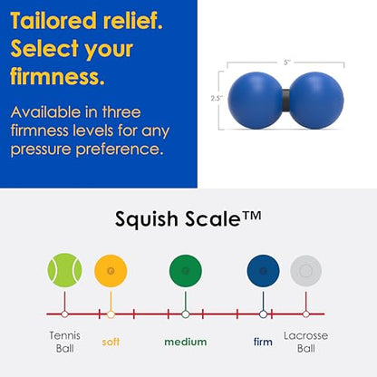2-in-1 Firm Peanut & Lacrosse Ball Roller | Deep Tissue Massage Tool for Fascia, Plantar Fasciitis, Hips & Back | Mobility & Recovery Roller | Compact, Travel-Friendly, Pilates & Therapy Ready - color: Blue
