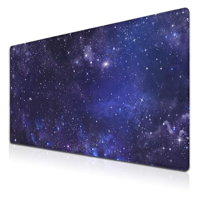 Office Desk Pad Galaxy Universe, Gaming Mousepad XXL Mouse Pads Large Mouse Pad, Work Desk Mat Non-Slip Rubber Base, 35.4 X 15.7 inch for Work/Game/Office Starry Night Sky Stars Outer Space - color: Galaxy Universe