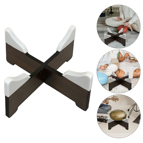 Adjustable Wooden Tongue Drum Stand Foldable Design and Silicone Anti-Slip Pad, Handpan Holder for Steel Drum Display and Performance,