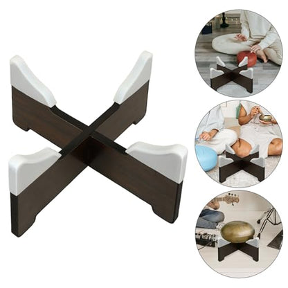 Adjustable Wooden Tongue Drum Stand Foldable Design and Silicone Anti-Slip Pad, Handpan Holder for Steel Drum Display and Performance,