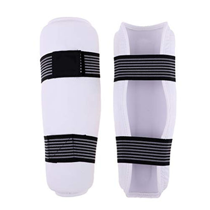 DYNWAVE Professional MMA Sparring Gear Shin Leg Guard for Martial Arts Kickboxing Karate, Universal for Men Women Youth, White, - size: Small