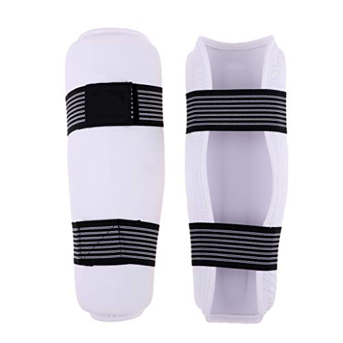 DYNWAVE Professional MMA Sparring Gear Shin Leg Guard for Martial Arts Kickboxing Karate, Universal for Men Women Youth, White, - size: X-Large