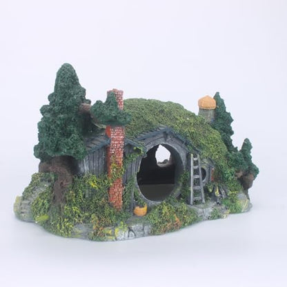 Aquarium Ornament Resin Arch Bridge Pavilion Tree Landscaping Rocks Poly Resin Bridge Faux Rocks Fish Tank Ornaments(13x6x5 cm/5.1x2.4x2 in) - size: 13x6x5 cm/5.1x2.4x2 in