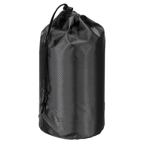 PATIKIL Stuff Sack, Waterproof Outdoor Storage Sack Portable Drawstring Dust Flap Bags Lightweight Sleeping Bag for Camping Hiking Backpacking - color: Black, size: 6 x 13 Inch