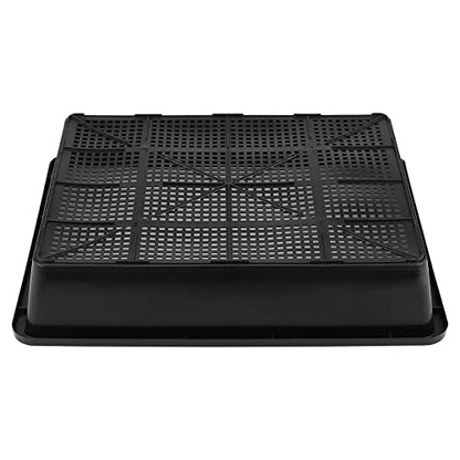 14 Pack 15 x 12 Inch Seed Starter Trays, Plastic Garden Mesh Bottom Plant Germination Trays, Black Growing Tray for Seedling, Microgreen, Soil Blocks, Wheatgrass, Hydroponic and Fodder Systems