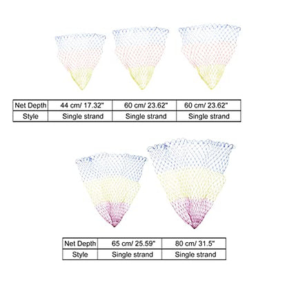 Fishing Net Replacement, Dia.17.7" Nylon Landing Net Replacement Mesh for Freshwater Saltwater Fishing, Multicolor