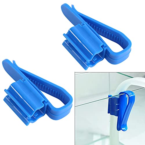2Pcs Multifunction Plastic Adjustable Fish Tank Mounting Clip Water Pipe Tube Clamp Hose Holder High Hardness Durable for Aquarium Tank Cleaning Water Changing
