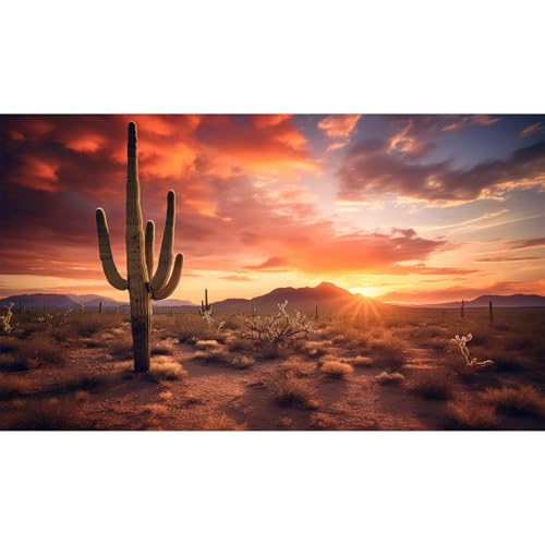 Sunset Desert Reptile Tank Background Majestic Saguaro Cacti Against Sunset Cloudy Sky Aquarium Background Barren Thorns Desert Jungle Natural Landscape Reptile Tank Terrarium Backgrounds 48x20in - size: 48(W)x20(H)inches/ 120(W)*50cm(H)