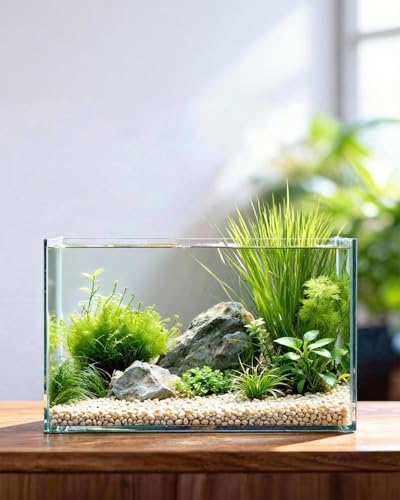 5 Gallon Ultra Clear Glass Fish Tank, Easy to Maintain Small Aquarium for Betta, Goldfish, Shrimp, Snails and Aquatic Plants - color: Transparent, size: 5 Gallon