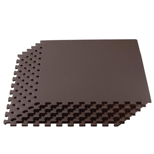 We Sell Mats 1/2 Inch Thickness Multipurpose EVA Foam Floor Tiles, Interlocking Floor Mat for Indoor Gym and Home Use, 24 in x 24 in, Brown, 16 Square Feet (4 Tiles) - color: Brown, style: 16 Square Feet (4 Tiles)