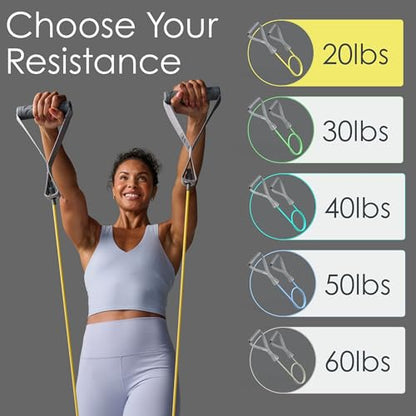 EQYP Power Tube Resistance Bands with Handles – Exercise Bands for Home Workouts - size: 20lb