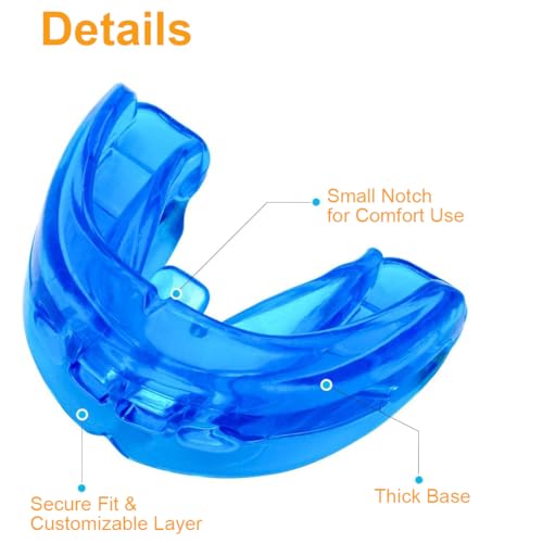 Coolrunner Double Braces Mouth Guard, Youth Sports Athletic Mouth Guards - color: Blue