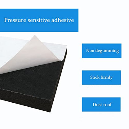 4 Pcs Foam Padding Sheet with Adhesive, Neoprene Rubber Adhesive Pads Closed Cell Foam Sheet for Insulation Soundproofing Anti-Slip Black (6" x 6" x 1/2", 4 Pcs) - size: 6 in X6 in X 1/2 in