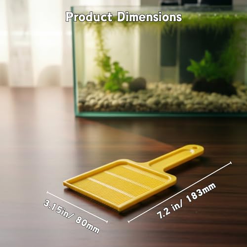 7.2 x 3.15 inch Duckweed Removal Tool for Aquarium – Floating Plant Skimmer for Fish Tanks & Ponds – Duckweed, Salvinia & Water Lettuce Remover – Durable Plastic (Yellow) - color: Yellow