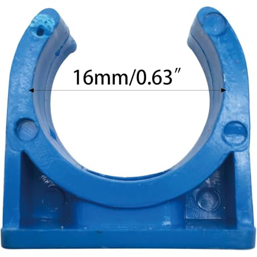 100 Pcs U-Shaped PVC Water Pipe Clamps, U-Shaped Buckles Fit for 1/4" (16mm) Pipes, TV Trays Tubing Hanger Support Pex Tubing (Blue 16mm) - size: 16mm,100Pcs(Blue)