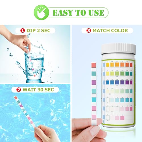 Aquarium Test Strips - Aquarium Water Test Kit - 150 Fish Tank Test Strips for Freshwater Saltwater - Pond Water Tester Kits - Rapid Accurate Easy to Test Nitrate, Nitrite and More (7-Way)