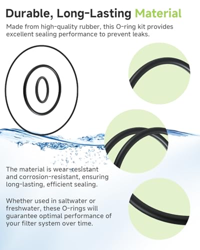 FX5 FX6 O-Ring Seal Kit Compatible with Fluval Canister Aquarium Filter A218 A219 Replacement Parts Includes A20210 x1 A20207 x2 A20212 x5 Lid Motor Seals for Routine Maintenance