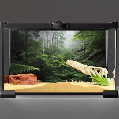 AWERT Foggy Forest Terrarium Background Green Tree Reptile Habitat Background Tropical Rainforest Aquarium Background 36x18 inches Polyester Background