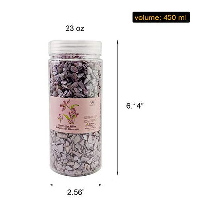 HappyFiller 1.4 LB Crushed Shell Chips Broken Pieces,Resin Arts Craft Projecting,Vase Fillers,Succulents Terrarium Plants Soil Cover,Candle Holder,Aquarium,Table Centerpiece,Home Decor,Light Lavender - color: Purple-2