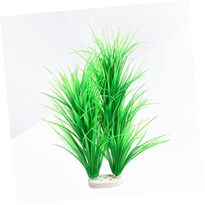 LIOOBO Green Lifelike Aquatic Scallion Grass Ornament for Fish Tanks Realistic Artificial Water Plants Base for Decorative Aquariums and Micro Landscapes