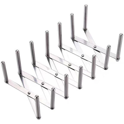 Pot Lid Organizer Pot Lid Holder Adjustable Pot Lid & Plate& Pans multipurpose Organizer Rack Holder Stainless Steel Dish Plate Drying Rack