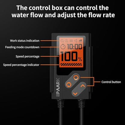 650GPH Submersible Water Pump 25W Ultra Quiet Small Fountain Pump with control box can control the water flow and adjust the flow rate for Aquariums, Fish Tank, Pond, Hydroponics (Black)