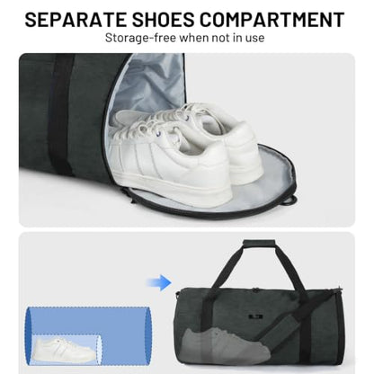 MIER Medium Gym Duffle Bag with Shoe Compartment & Wet Pocket, 35L, Gray - color: dark grey, size: 35L