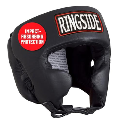 Ringside Competition-Like Boxing Headgear with Cheeks - color: Black, size: Large