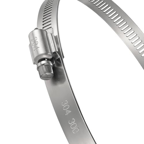 Boao 16 Pieces 8 Inch Adjustable 304 Stainless Steel Duct Clamps Worm Gear Hose Clamp for Pipe, Intercooler, Plumbing, Tube and Fuel Line