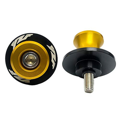 6MM M6x1.5 Motorcycle Swing arm Sliders Spools CNC Swing Arm Stand Screws 2PCS for Yamaha YZF R1 R3 R6 R25 R125 R6S 600R 750R (Gold) - color: Gold