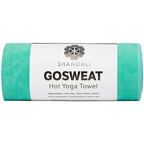 GoSweat Non-Slip Hot Yoga Towel with Super-Absorbent Soft Suede Microfiber in Many Colors, for Bikram Pilates and Yoga Mats. - color: Teal, size: 72.00" x 26.50"