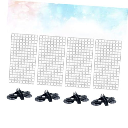 Aquarium Isolation Panel Lattice Plate Transparent Sections with Random Color Suction Cups Easy to Install Dividers for Fish Tank Breeding and Separation