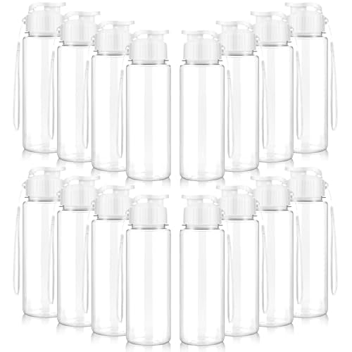 16 Pack Bulk Water Bottles-17oz Plastic Sports Water Bottles for Kids and Adults Leak Proof, Reusable for Gym Travel School Office, White - color: White