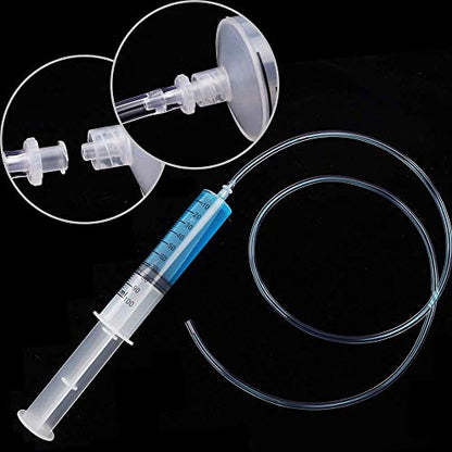 2pcs 100ml Large Plastic Syringe with 2pcs 47in Handy Plastic Tubing and Luer Connections for Scientific Labs, Measuring, Watering, Refilling, Filtration, Feeding