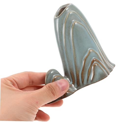 Ceramic Miniature Mountain Ornament Fish Tank Decor Zen Garden Accessories Versatile Bonsai Landscape Brush Holder for Room Office Study