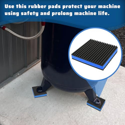 4 Pack Rubber Anti Vibration Pads 4" X 4" X 7/8", Heavy Duty EVA Vibration Isolation Pads for Compressos, Conditioner, Treadmill, Washing Machine, Dryer, Rubber Isolation Pads - size: 4" X 4" X 7/8"