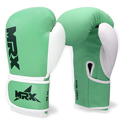 MRX Boxing Gloves Fighting Training Combat Train Workout Sparring Grappling Durable Light Weight Adult Punch Bag Glove Muay Thai Punching Mitts Kickboxing MMA Gloves Men and Women - color: Sea Green, size: 12 OZ