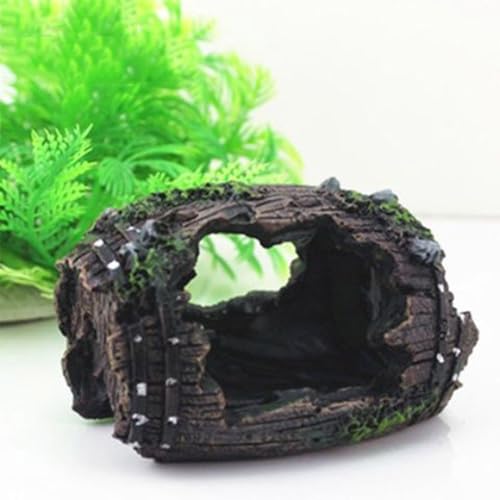 Aquarium Broken Barrel Decorations Resin Ornament Fish Tank Hideout Fish Tank Decorations for Small Fish Shrimp Play Ornament