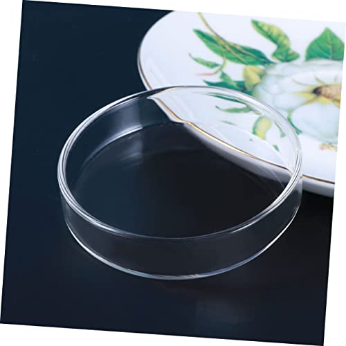 Kisangel 1pc Glass Shrimp Food Feeder Bowl Round Dish for Fish and Reptiles Crystal Glass Small and Elegant Aquarium Supply