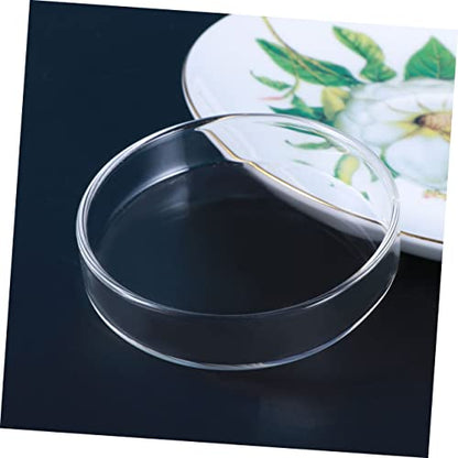 Kisangel 1pc Glass Shrimp Food Feeder Bowl Round Dish for Fish and Reptiles Crystal Glass Small and Elegant Aquarium Supply