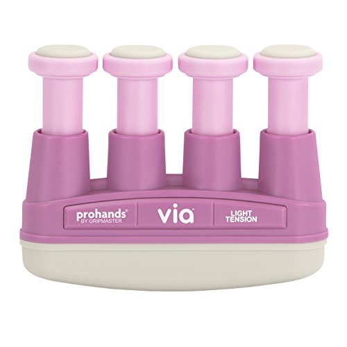 Prohands VIA Hand Exerciser, Finger Exerciser (Hand Grip Strengthener), Spring-Loaded, Finger-Piston System, Isolate and Exercise Each Finger - color: Pink - Via, size: 4 lb (Light Tension)