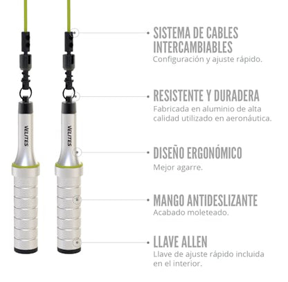 Velites Earth 2.0 Official CrossFit Games Jump Rope, Double Unders - color: Silver