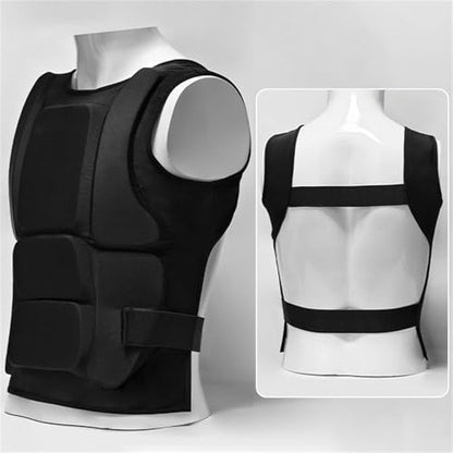 Karate Sparring Vest Taekwondo Chest Protector Black White - color: Black, size: Large