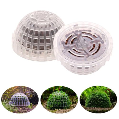 2 Pack Aquarium Moss Ball Holder Professional Plastic Moss Plant Holder with Hollow-Designed for Fish Tank Accessories (2)