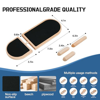 Ankle Balance Board - Premium Solid Birchwood Foot Strengthener for Stability, Sprained Ankle Recovery & Plantar Fasciitis Relief, Adjustable Axis & Sidekick Design for Athletes, Physical Therapy, & Posture Correction