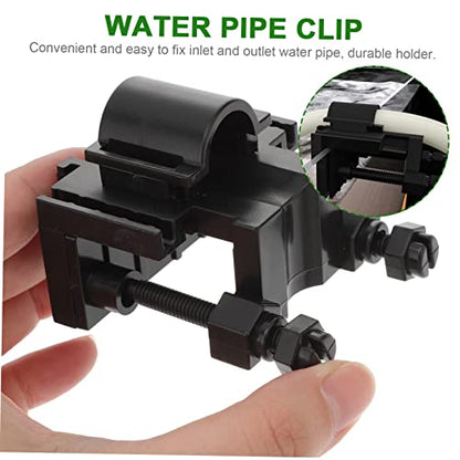 Mikikit Multi-Function Aquarium Clamp Water Clip for Fish Tank Inlet and Outlet Easy Installation Space-Saving Design Black