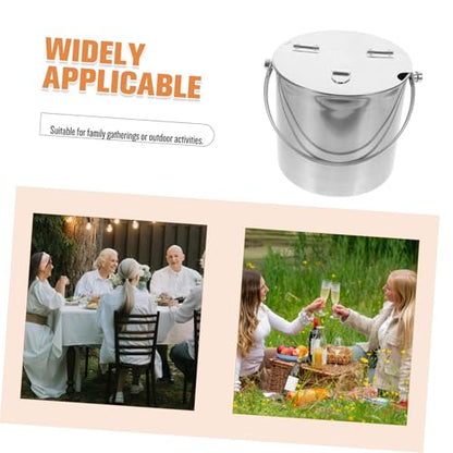 Portable Insulated Ice Bucket with Lid Multi-Function Wine Cooler for Parties and Outdoor Events Capacity Stainless Steel Drink Container