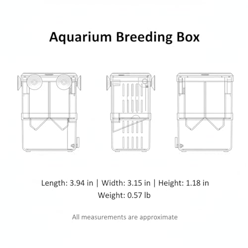 Aquarium Breeding Box for Fry Isolation and Egg Separation, Clear Acrylic and PP Plastic (1 PC)