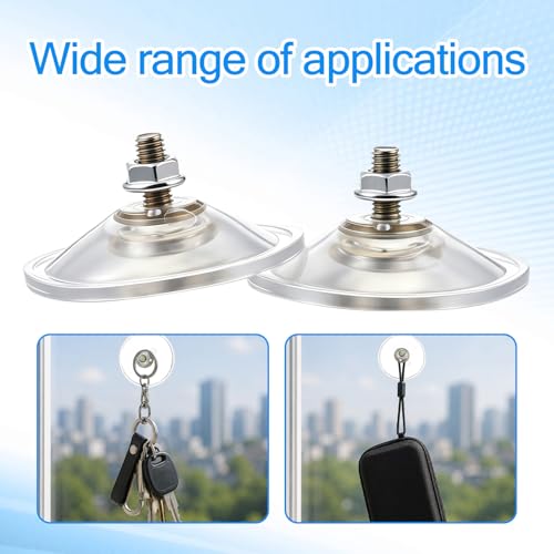 6 Pcs Heavy Duty Suction Cups 55mm Clear PVC Window Suction Cups Strong Adhesive Windows Holder with Thread Screw Suctions Cup Thickened for Window Aquarium Mirror Décor