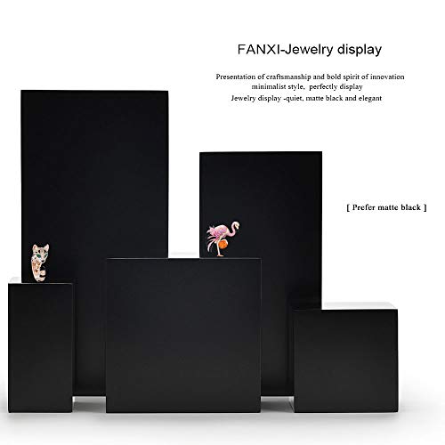 Oirlv Solid Wood Minimalism Style Jewelry Display Stand Showcase Jewelry Organizer Black Square Holder (SM05301) - color: SM05301